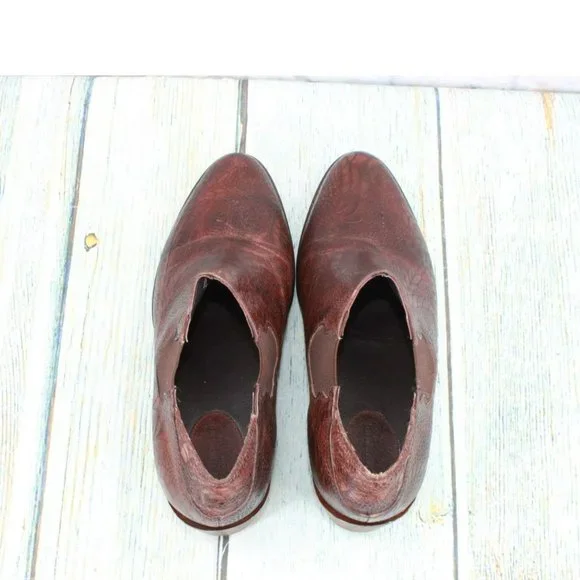 Wolverine Brown Leather Slip On Almond Toe Chelsea Ankle Boots Size 11 - Picture 7 of 9